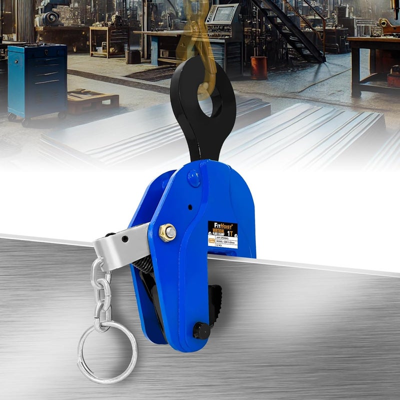 FITHOIST 1 Ton Vertical Plate Lifting Clamp | Sheet Metal Lifting Clamp 2200 lbs Load Capacity | Jaw Opening 0.8 Inch | Heavy Duty Plate Clamp for Lifting and Transporting - Image 1